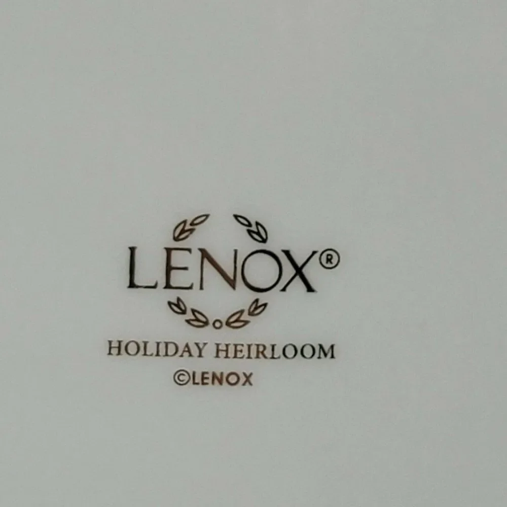 Lenox Off White Ceramic Holiday Heirloom 3 Part Relish Server Tray China Platter